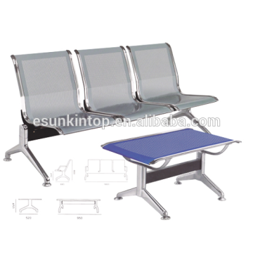 Three seats chairs without armrest for commerical used, For office/ Hospital, Aluminum armrest and legs finishing (KS3T-3)